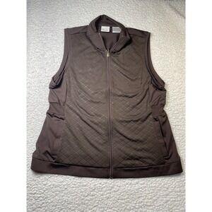 EP PRO Golf Activewear Full Zip Jacket Vest Women's Size L Brown